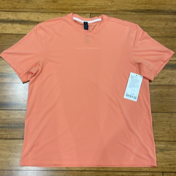 NWT Lululemon Zeroed In Short Sleeve Shirt Mens Size XL Color Coral Kiss - Picture 7 of 14